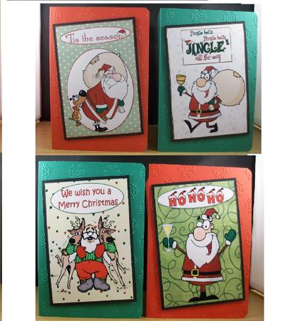Four Santa Themed Christmas Toppers by Denise Mynard