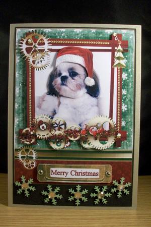 Shih Tzu Steampunk Christmas Wishes by Denise Mynard