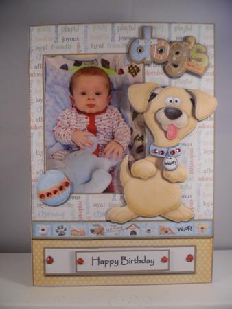 Its a Dogs Life No2 Photo Card Front with Decoupage by Denise Mynard