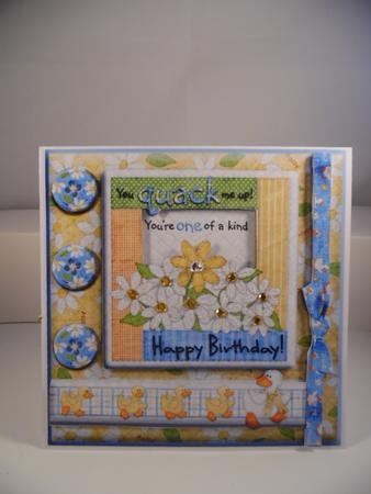 You Quack Me Up Birthday Card Front by Denise Mynard