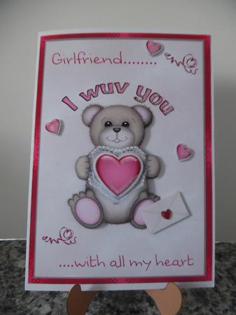 Girlfriend Valentine Card by Denise Mynard