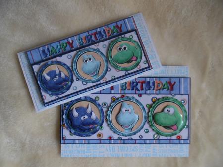 A Trio of Dinosaurs Dl Card Front by Denise Mynard