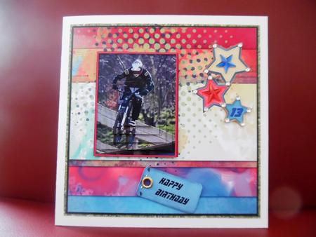 Boy on Bike 6inch Pyramid by Denise Mynard