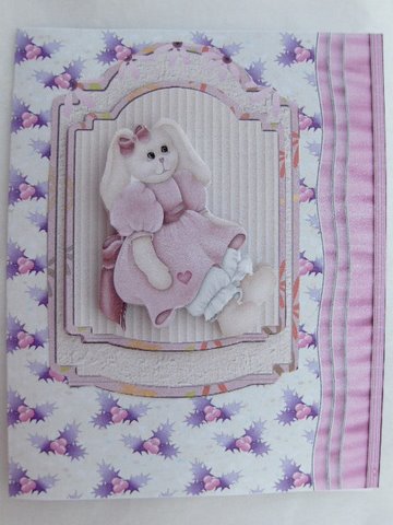 Holly Pastels Background with Ruffle Border Raspberry/pink by Dennis Sharp