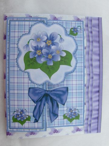 Holly Pastel Background with Ruffle Border Grape/purple by Dennis Sharp