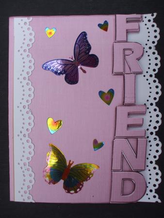 5 x 7 Elegant Metallic Friend Shaped Card by Dennis Sharp
