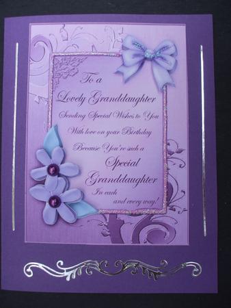 Metallic Granddaughter Birthday with 3D Decoupage by Dennis Sharp