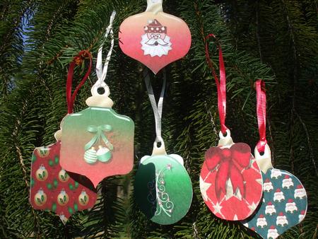 Christmas Ornament Card Toppers by Dennis Sharp