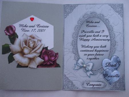 A5 Metallic Lace and Bow Card Front by Dennis Sharp