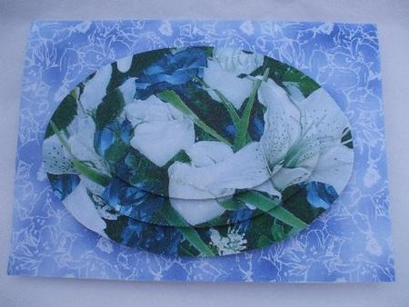 Romantic Flowers A5 Oval Frame Card Front or Insert by Dennis Sharp