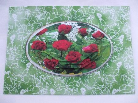 Romantic Flowers A5 Oval Frame Card Front or Insert by Dennis Sharp