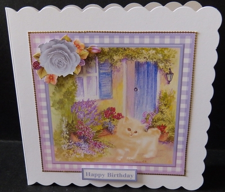 Kitten by the Door Card Topper & Decoupage by Diana Holmes