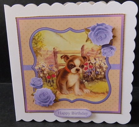 Delightful Puppy Scene Topper & Decoupage by Diana Holmes