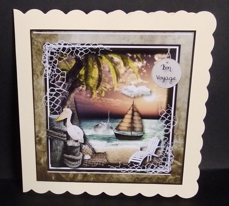 Bon Voyage Seaside Card Topper by Diana Holmes