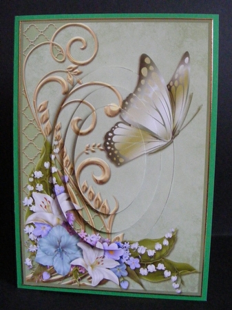Lily Flowers with Butterfly Oval Pyramid by Diana Holmes
