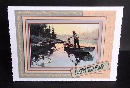 Vintage Lake Fishing A5 Card Topper Minikit by Diana Holmes