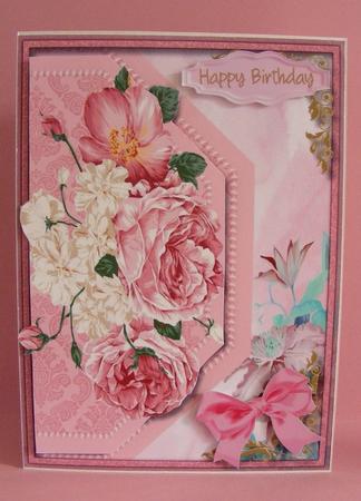 Lovely Pink Envelope Card with Roses  by Diana Holmes