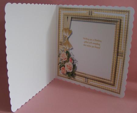 Incert , Yellow Gingham Frame with Roses  by Diana Holmes