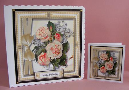 Beautiful Yellow Gingham Frame with Roses by Diana Holmes