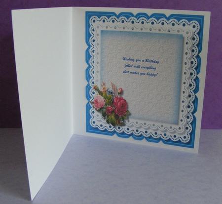 Incert, Blue with Mixed Roses , 8x8  by Diana Holmes