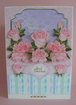 Coral Roses Card Front by Diana Holmes