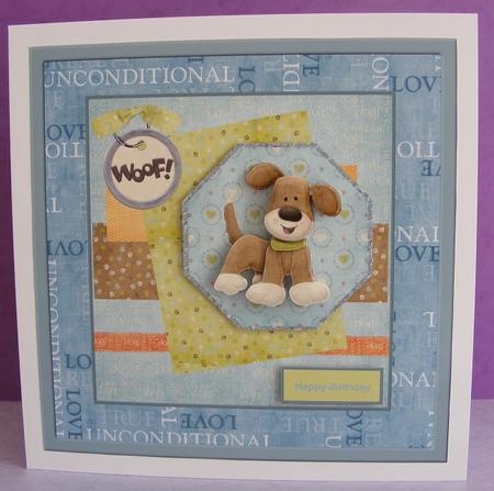 Meet Barney the Puppy 7x7 Card with Decoupage by Diana Holmes