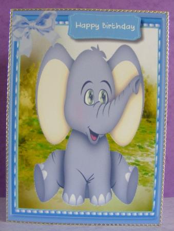 Lovely Cute Blue Elephant by Diana Holmes