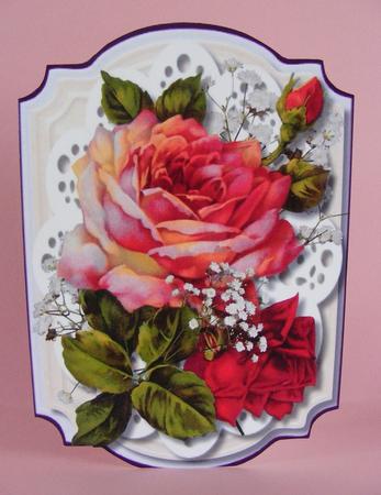 Print, Cut, and Fold, Beautiful Roses, and Baby's Breath  by Diana Holmes