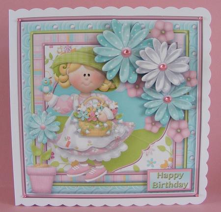 A Little Bird Told Me Decoupage Card Front by Diana Holmes