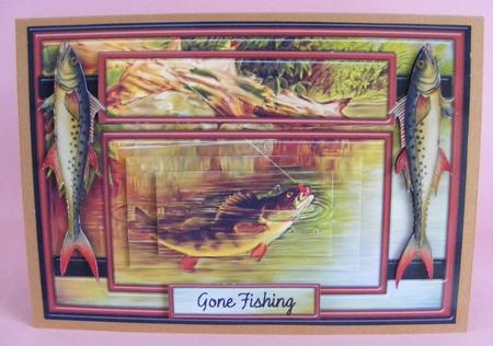 Fishing in a Pond Male Card by Diana Holmes