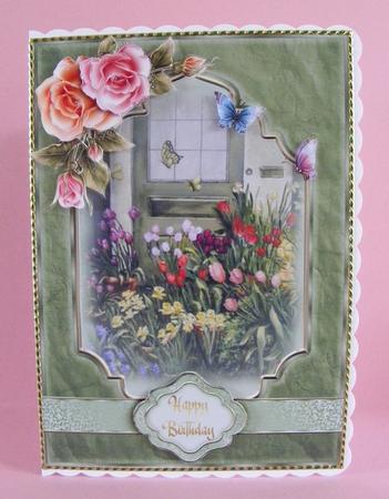 Flowers at the Front Door Card Front by Diana Holmes