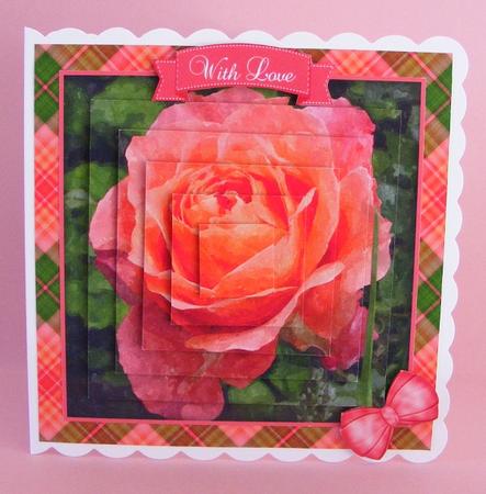Plaid - Matching Pretty Rose Watercolour Pyramid Topper by Diana Holmes