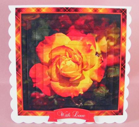 Plaid - Matching Pretty Rose Watercolour Pyramid Topper by Diana Holmes