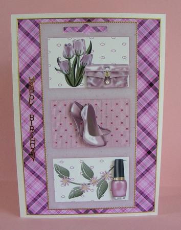 Plaid - Matching Pretty Rose Watercolour Pyramid Topper by Diana Holmes
