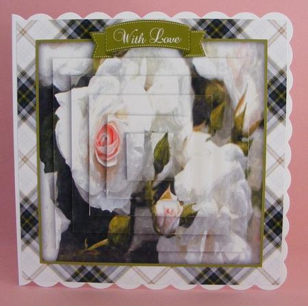Plaid - Matching Pretty Rose Watercolour Pyramid Topper by Diana Holmes
