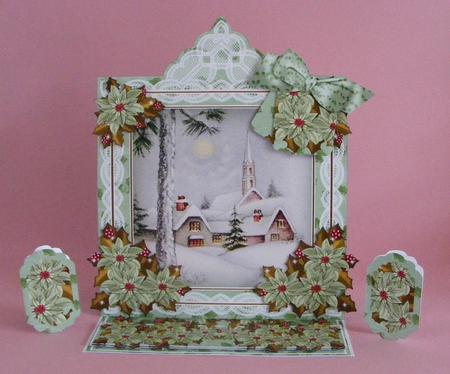 Winter Pub Lace Top Easel Card & Envelope Kit by Diana Holmes
