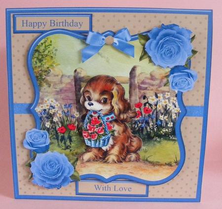 Delightful Puppy Scene Mini Kit & Decoupage by Diana Holmes