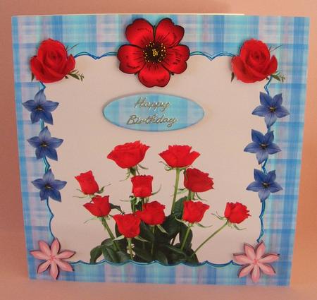 Plaid and Floral Mothers Day Card by Diana Holmes