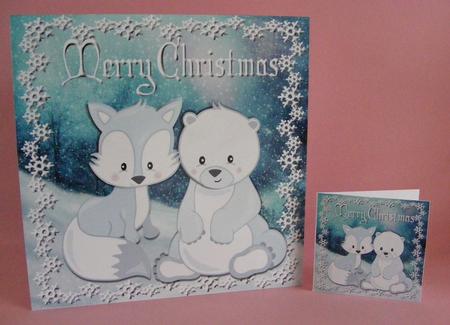 Cute Frosty Friends in the Snow 8x8 by Diana Holmes