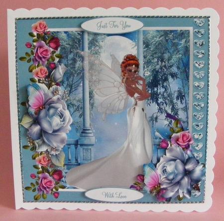Moonlight Rose Angel Topper with Decoupage by Diana Holmes