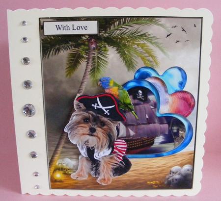 Heart Stealing Pirate Puppy with Decoupage by Diana Holmes