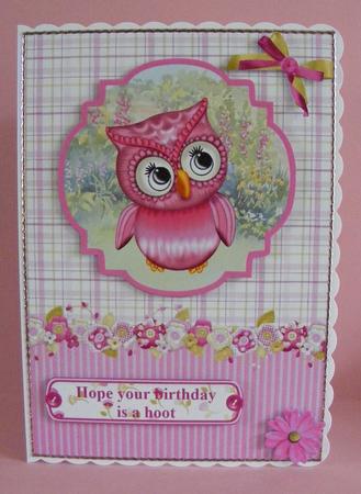 Cute Owl Card Topper & Decoupage by Diana Holmes