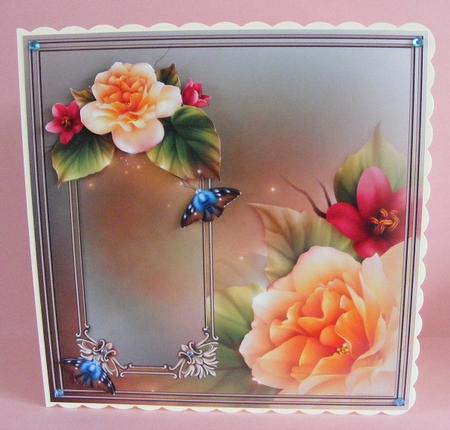 Enchanted Begonias Card Front by Diana Holmes