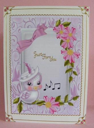 Gorgeous Little Bird on Flower Branch A4 by Diana Holmes