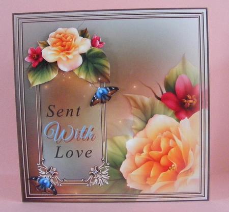 Enchanted Begonias Card Front 3 by Diana Holmes