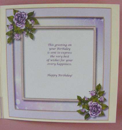 Incert with Lilac Roses  by Diana Holmes