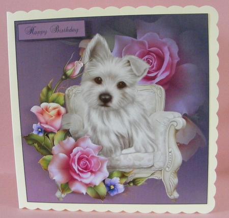 Sitting Pretty Dog Topper with Decoupage by Diana Holmes