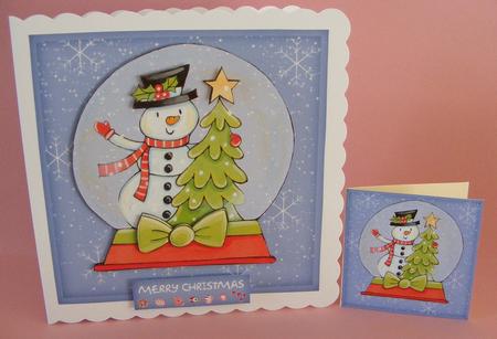 Snowman Snow Globe Christmas Quick Card by Diana Holmes