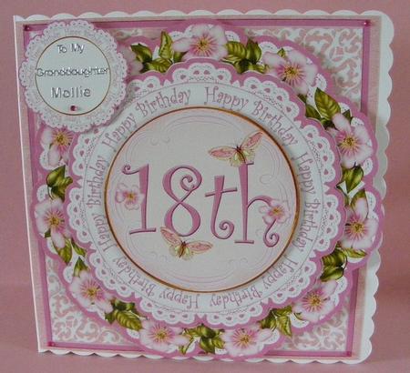 Pink Blossom 18th Birthday 3D Picture Doily C & E Kit by Diana Holmes