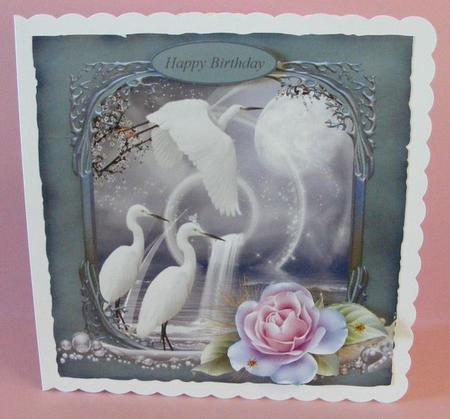 Water Birds and Roses Topper with Decoupage by Diana Holmes